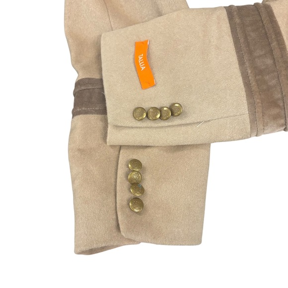 Tallia Mens Overcoat Beige Wool‎ Blend Velvet Trim Long Coat Winter Outerwear XL - Picture 8 of 16